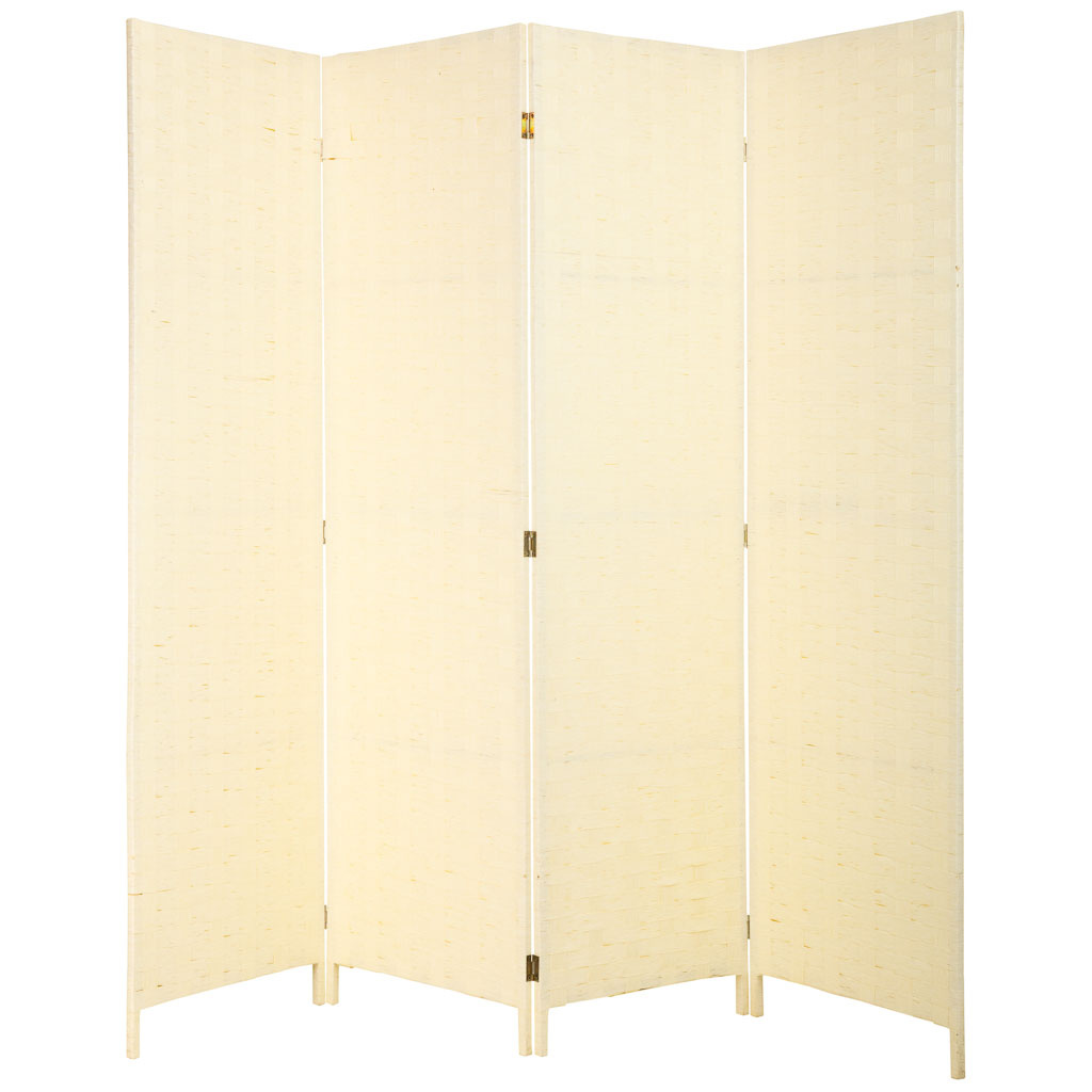 Biombo papel trenzado 4 hojas 50(x4)x3x180h cm