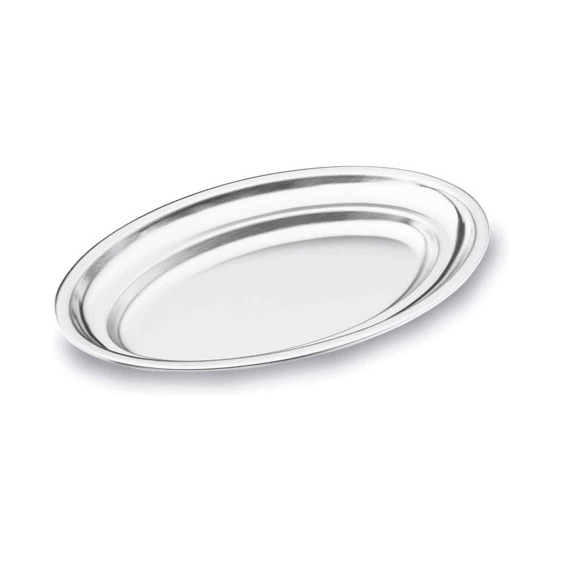 LACOR Plato bandeja fuente de servicio 20 x 13 cm | Fuente Oval Acero Inoxidable Lacor | Para Servir, Decorar y Presentar alimentos