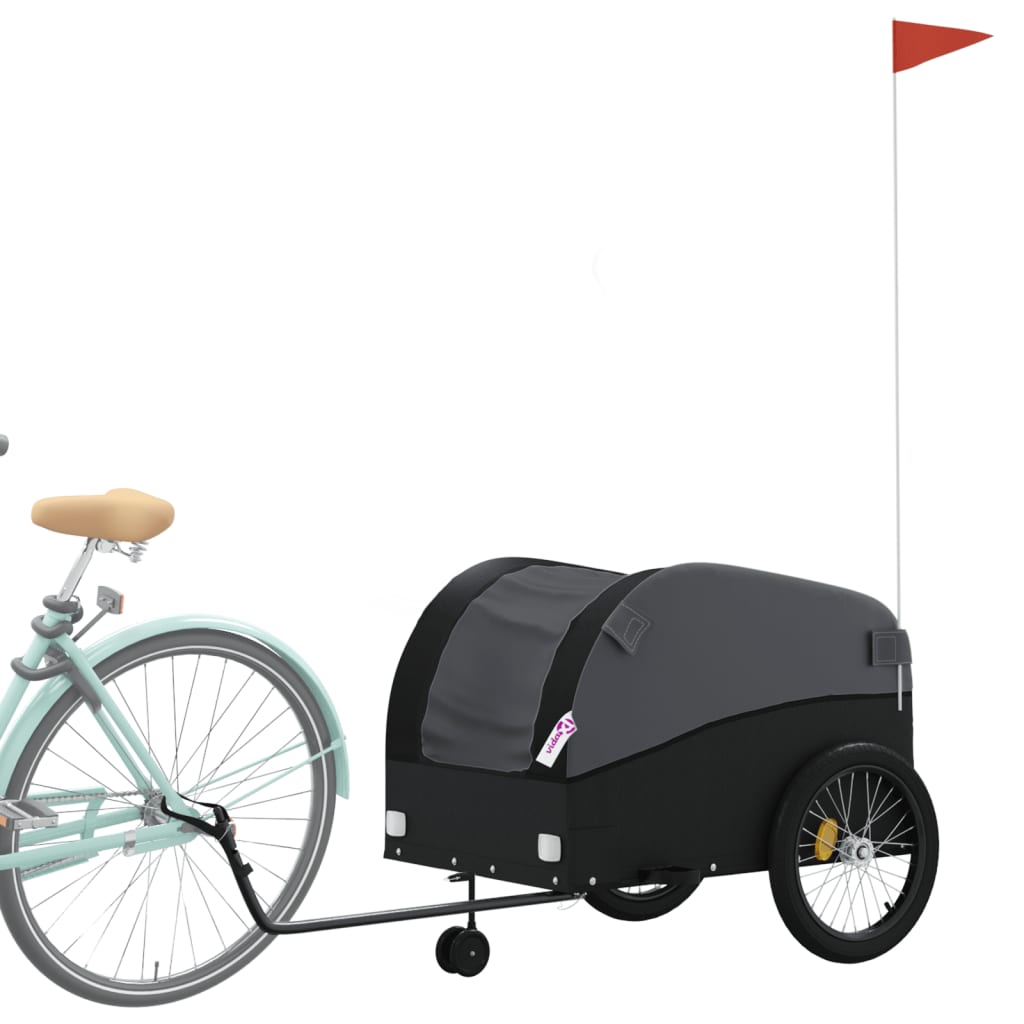 vidaXL Remolque para Bicicleta Carrito de Carga para Bici Hierro 45 kg Color Negro,  Amarillo,  Azul y mas
