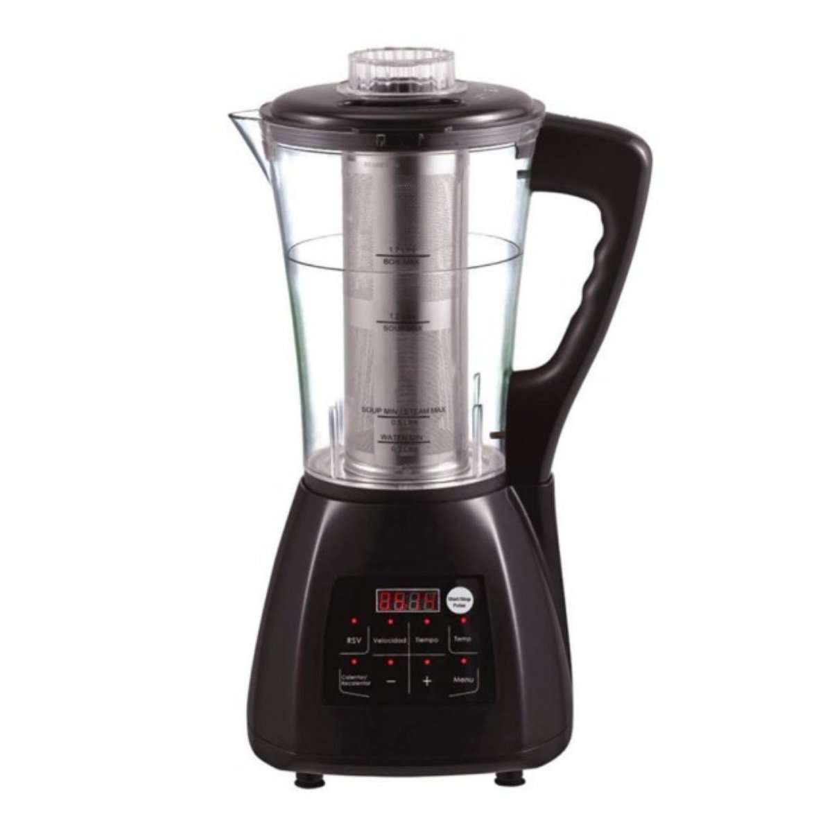 Newlux Batidora de Vaso Negro Programable, 1.7L, 5 Vel