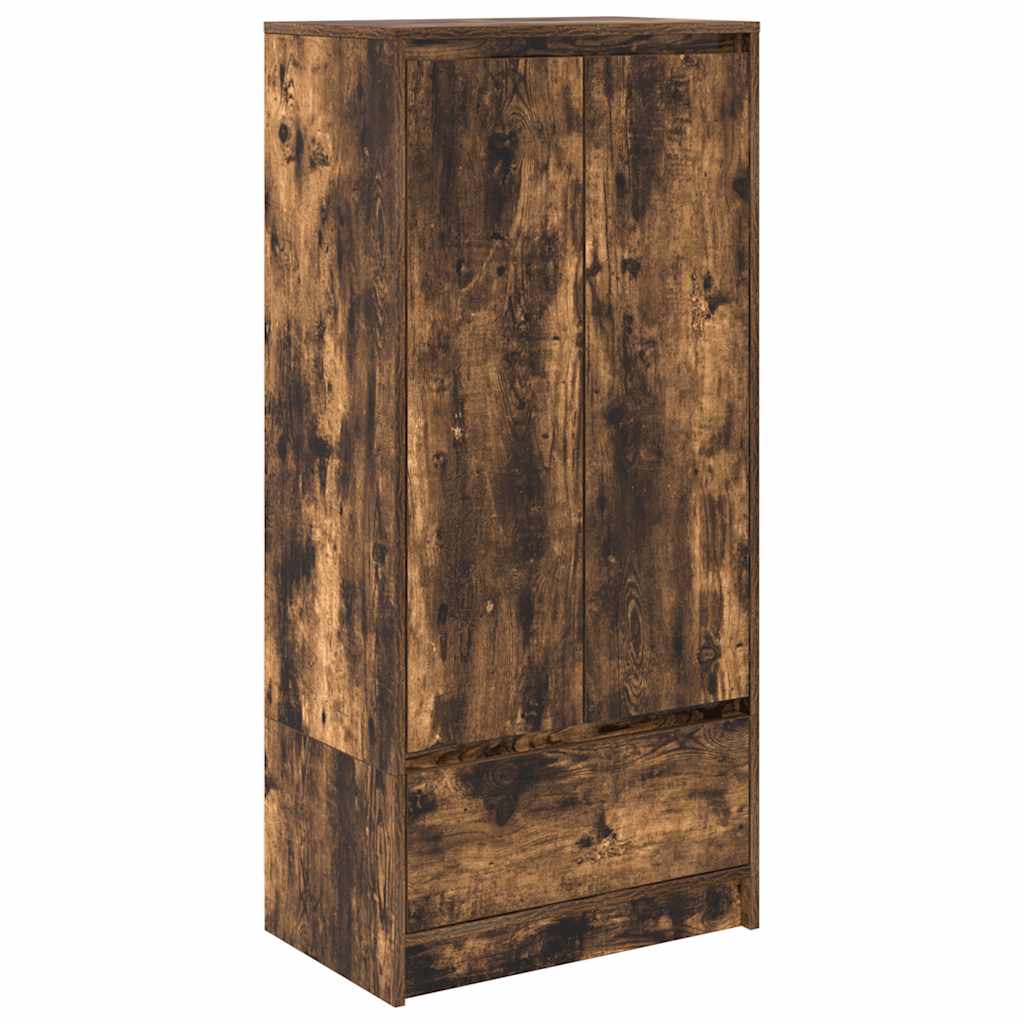 vidaXL Armario con cajón de madera vieja 55,5x34x119,5 cm en color Madera antigua/Gris hormigón/Roble negro y más | almacenamiento funcional diseño moderno para baño dormitorio sala