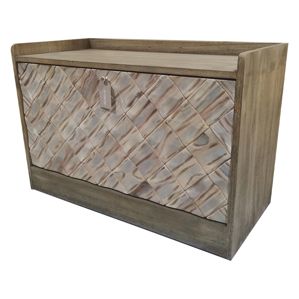 Wonderlust Deco - Banqueta Zapatero de madera marrón 80x38x53 Marrón 80x38x53h cm