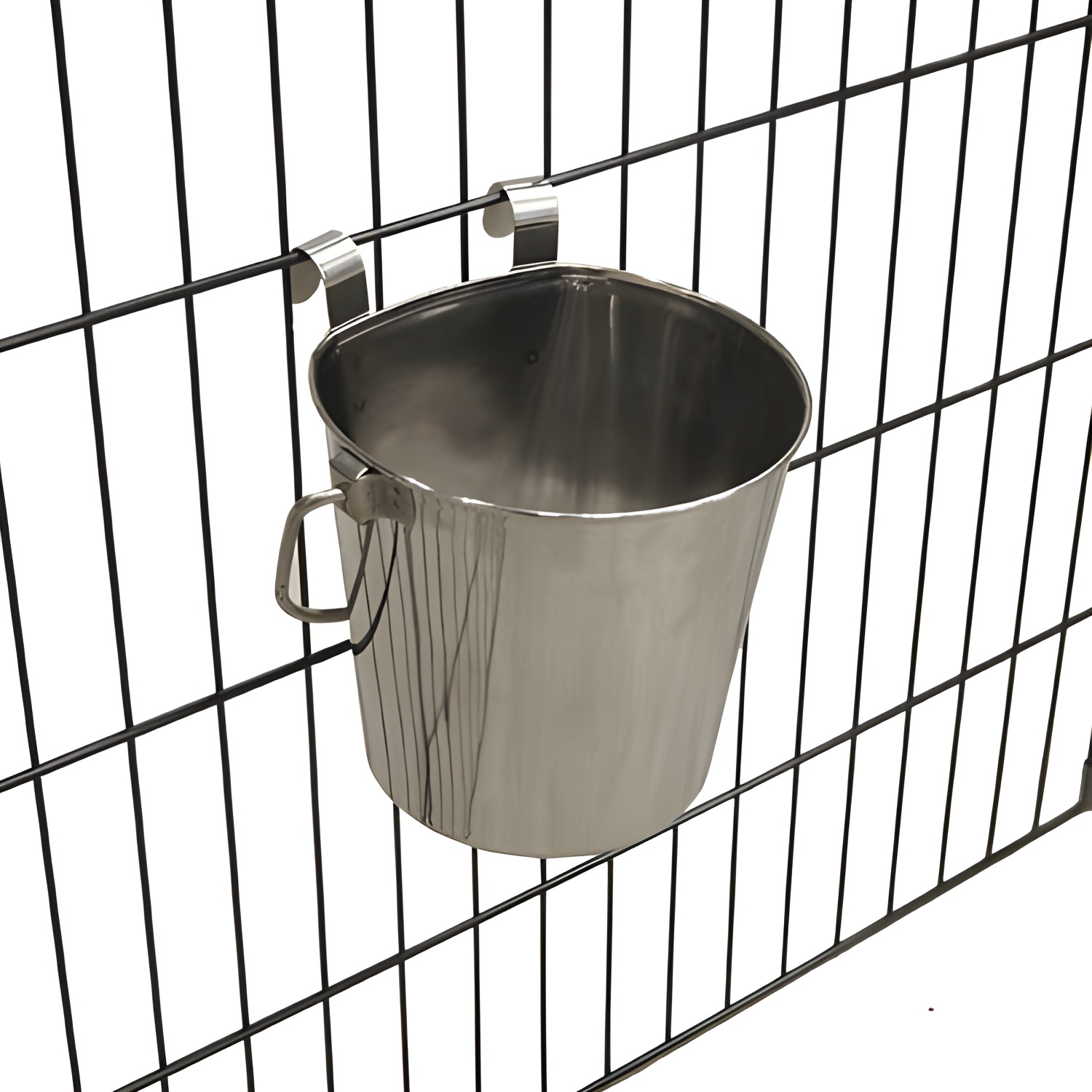 Bebedero de Cubo para Perros Ibañez de Acero Inoxidable para Colgar en Jaulas - 5.700 Ml