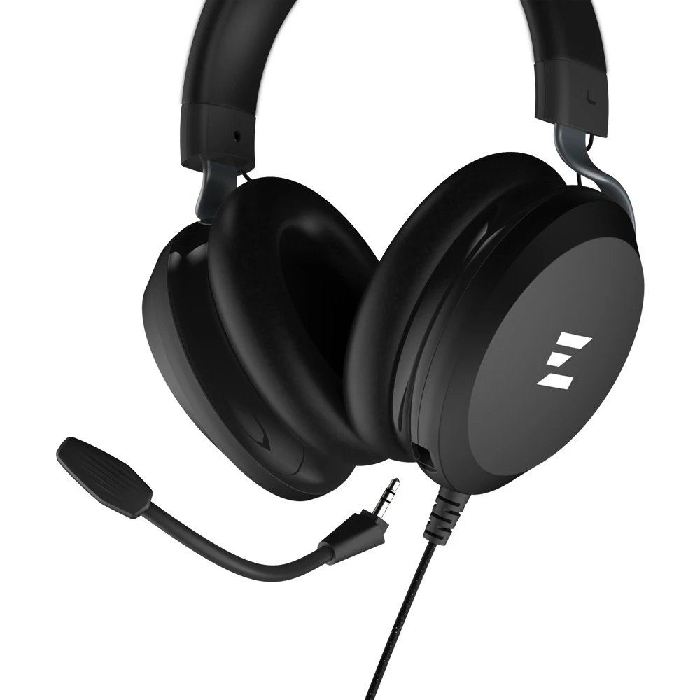 Zalman - Auriculares de diadema ZM-HPS610 con Bluetooth y jack 3,5 mm para juegos y uso multimedia, diseño ergonómico negro con micrófono boom integrado y respuesta de frecuencia 20–20.000 Hz
