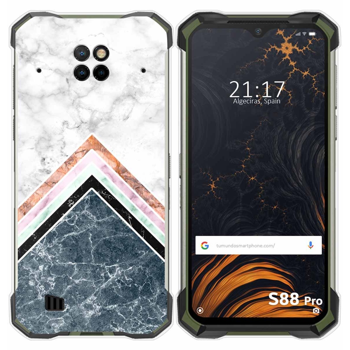 Tumundosmartphone Funda Gel Tpu para Doogee S88 diseño Mármol 05 Dibujos
