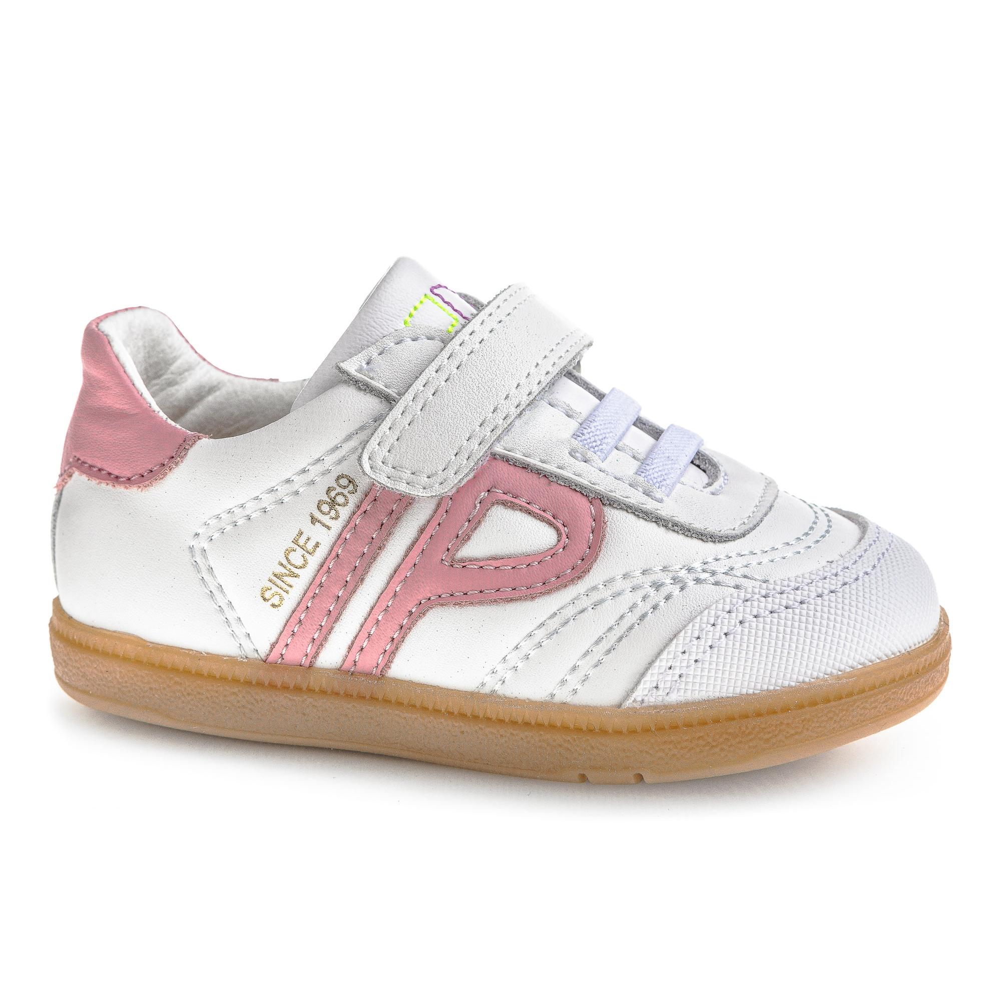 Deportivas Barefoot Pablosky blancas y rosas 062307  Nueva horma muy flexible y respetuosa puntera reforzada