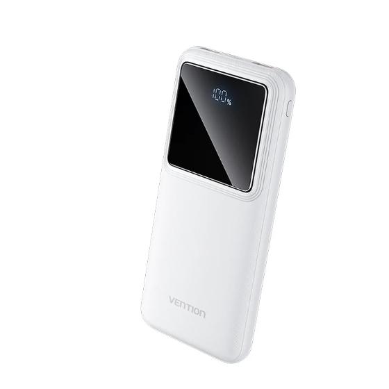 Power Bank Vention 10000mAh 22.5W – Ultradelgada, Carga Rápida PD/QC, Pantalla LED y Capacidad para 3 Dispositivos