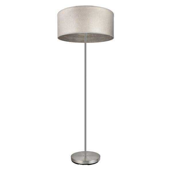 Pie salon tania 1xe27 niquel/madera gris 162x40x40 cm