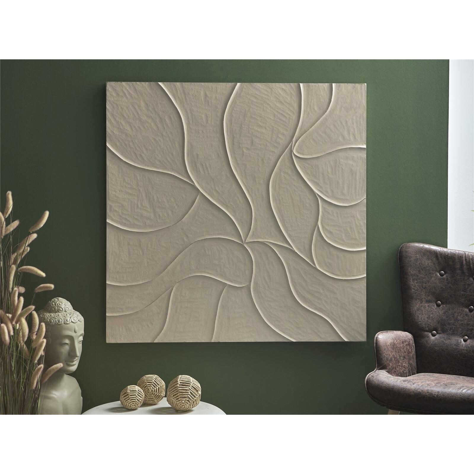 Panel madera topo lineas onduladas a relieve 120x120 cms. 120x4x120 cms. El mejor complemento para tu hogar.