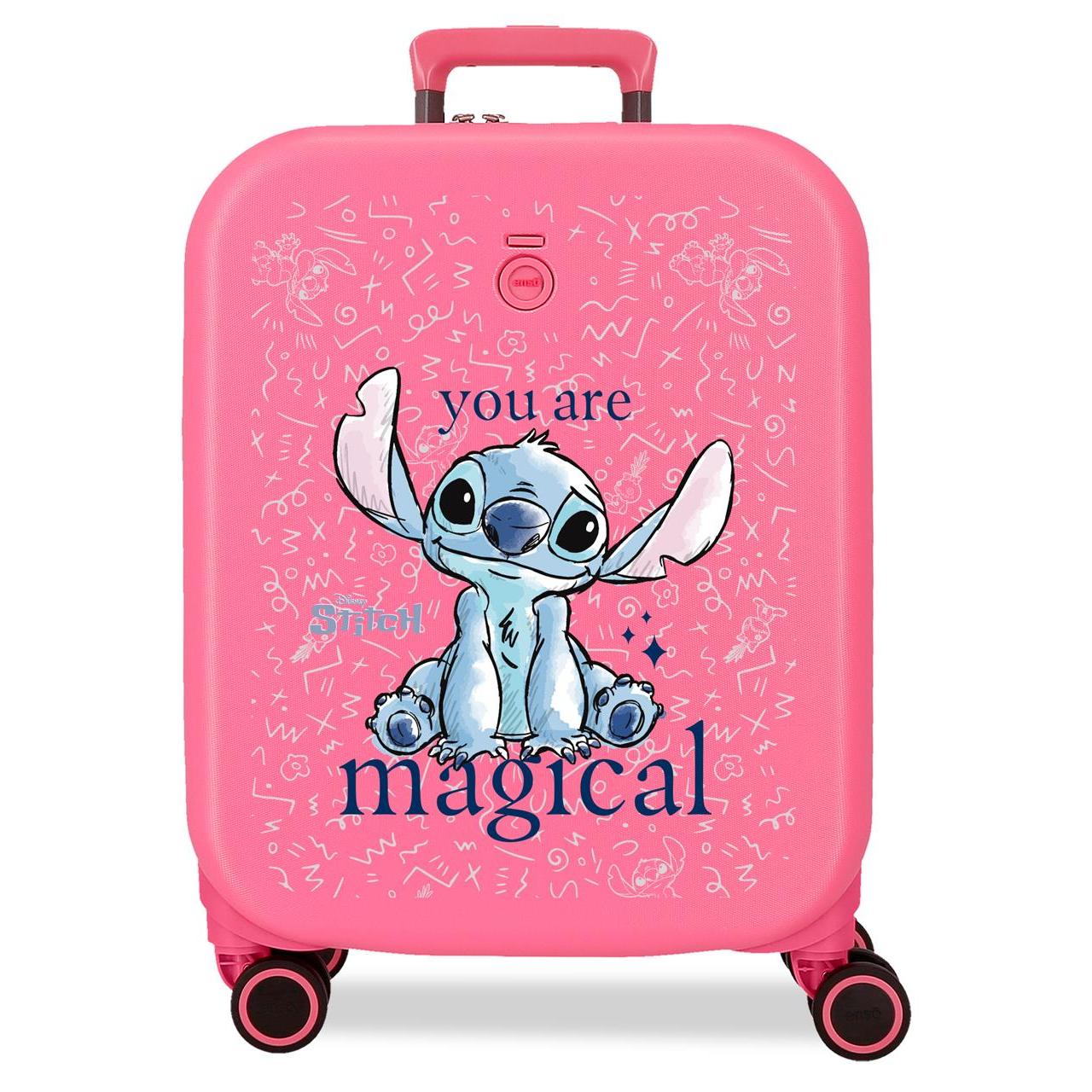Maleta de cabina Stitch you are magical fucsia 40x55x20 cm