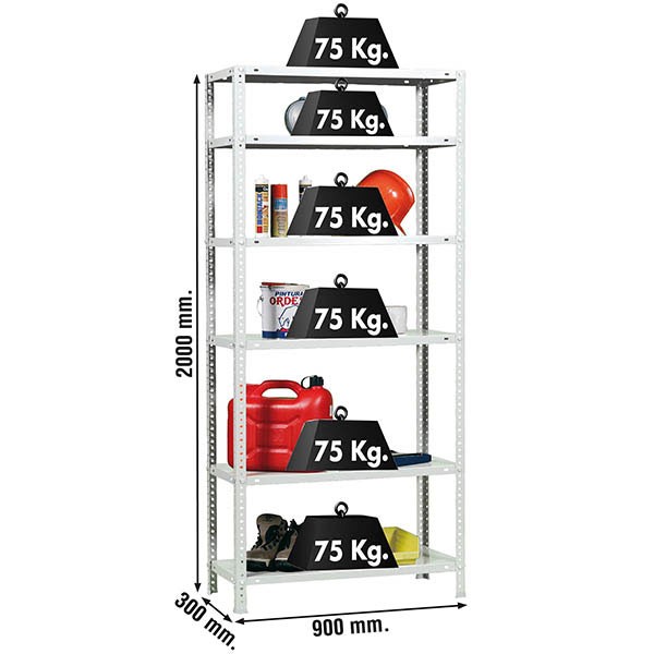 Estantería SIMONRACK ADVANTAGE 6/300 BLANCO 2000x900x300
