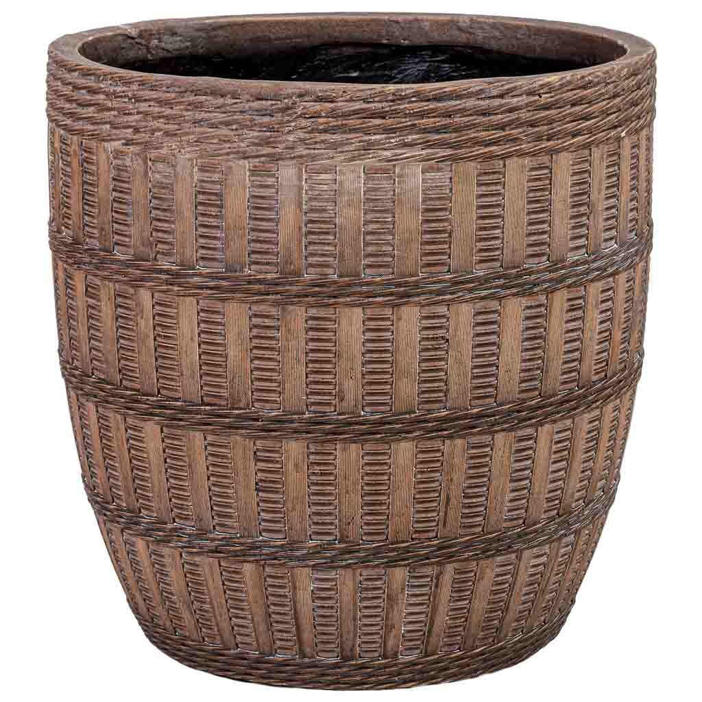 Wonderlust Deco - Macetero de fibra de vidrio marrón 41x41x41 cm Marrón 41x41x41h cm