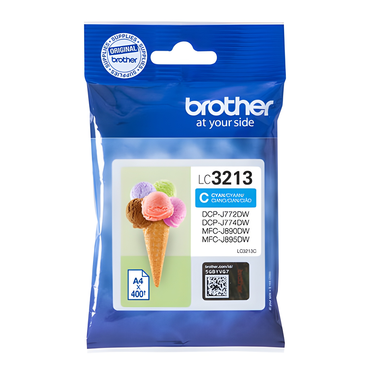 Cartucho Tinta Brother LC3213C Cian Original XL - 400 Páginas
