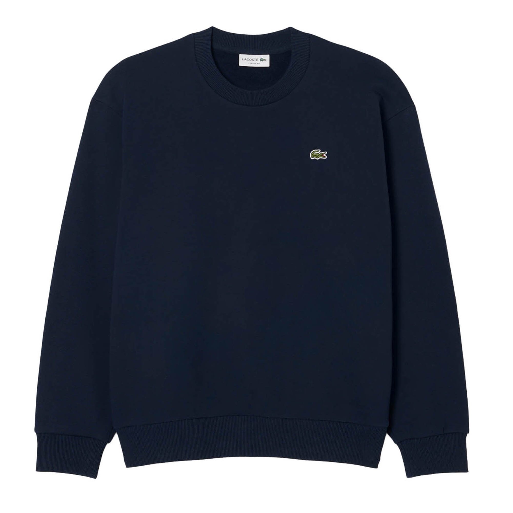 LACOSTE Sudadera para hombre - Sudadera de felpa, cuello redondo, corte regular Fleece Sweatshirt