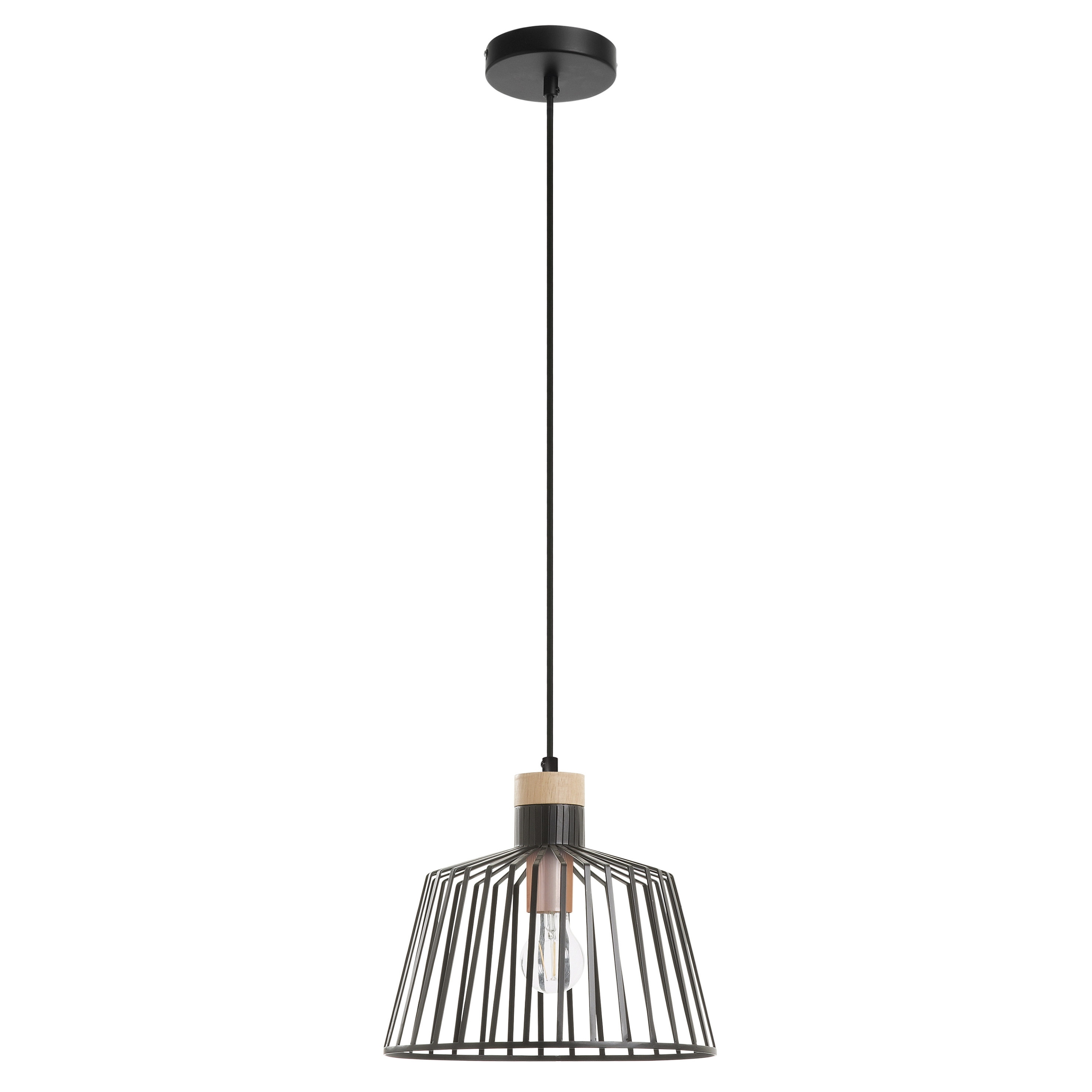 Novolux Lighting- Lámpara de techo- Baguet, color negro, uso interior, acero y madera,e27, 42W, IP20, interior