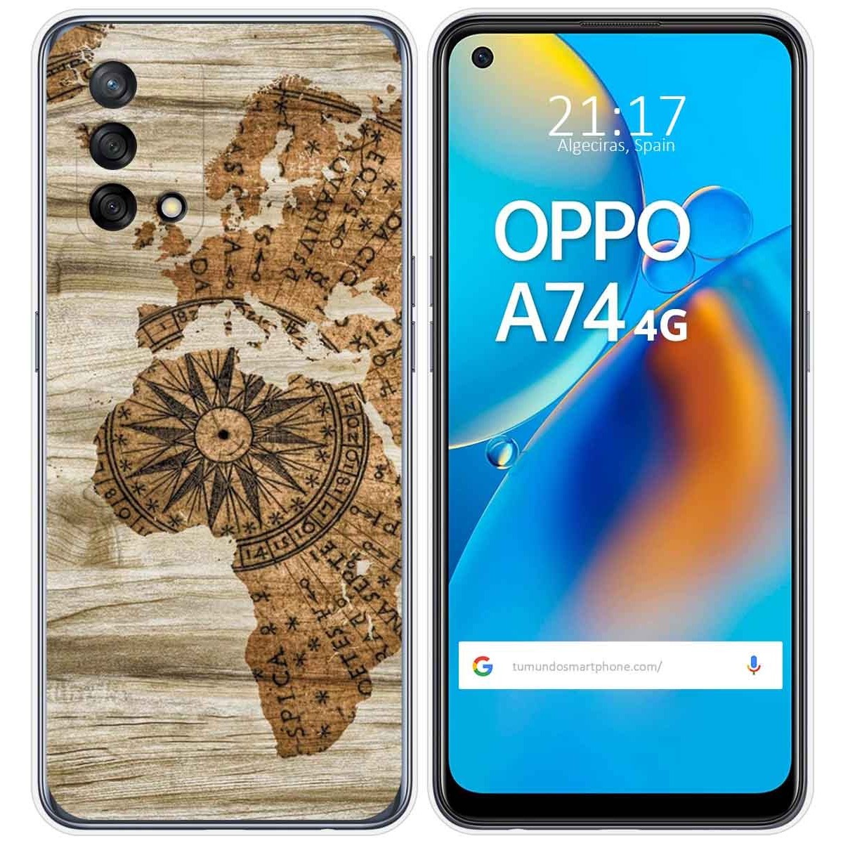 Tumundosmartphone Funda Gel Tpu para Oppo A74 4G diseño Madera 07 Dibujos