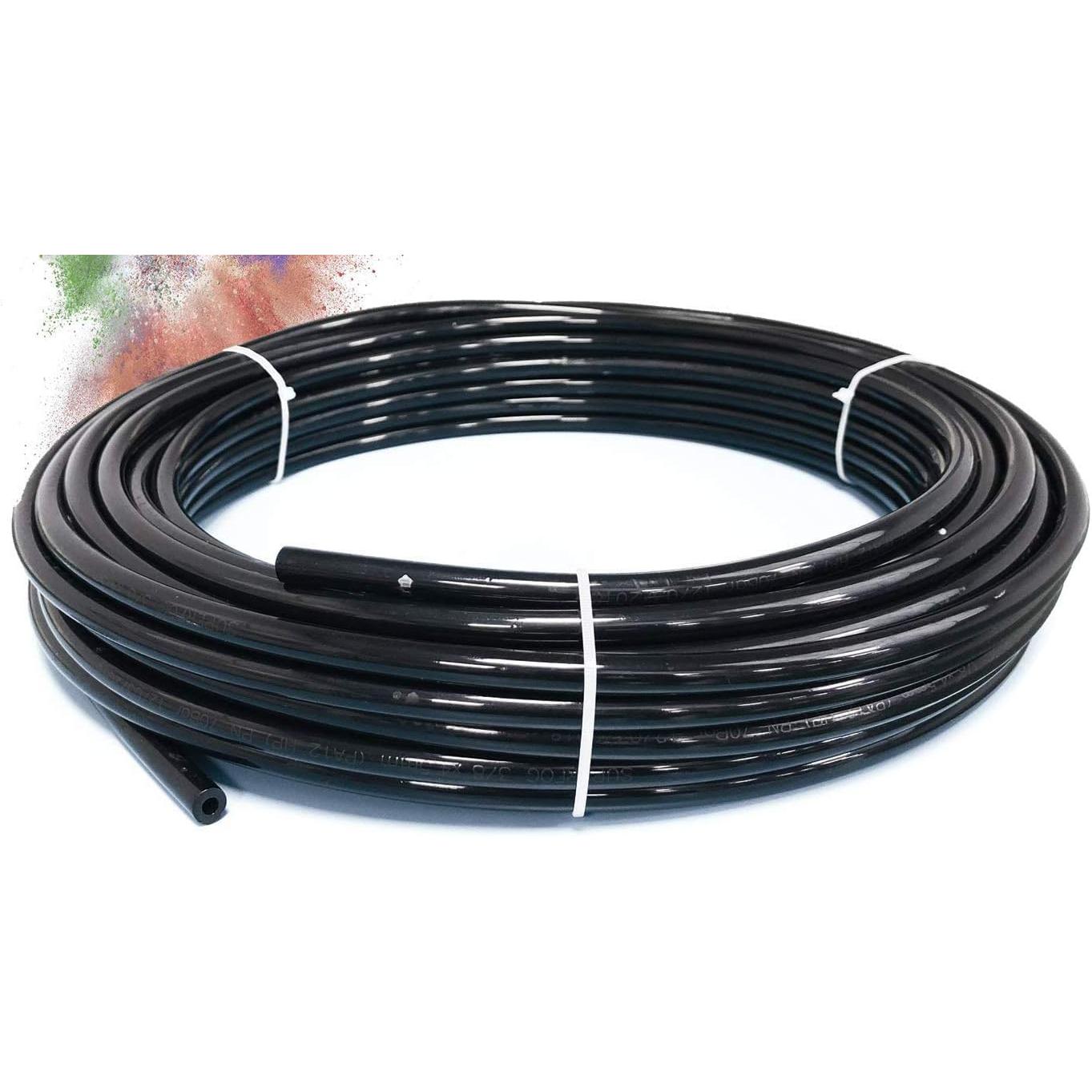 SUPERFOG Rollo de 50 Metros de tubería Fabricada en Poliamida 1/4". Alta Resistencia. Presión de Rotura 140 Bar. Color Negro.