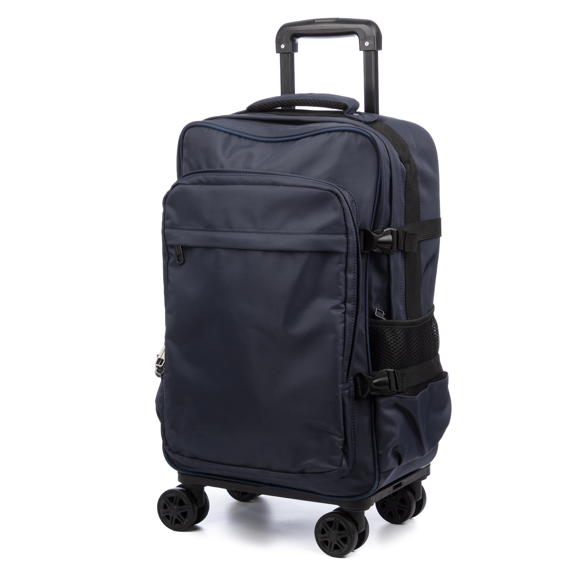 DAM. Maleta de cabina Trolley, en material ligero e impermeable de alta resistencia. 4 ruedas dobles giratorias 360° y desmontables. 35x23x55cm