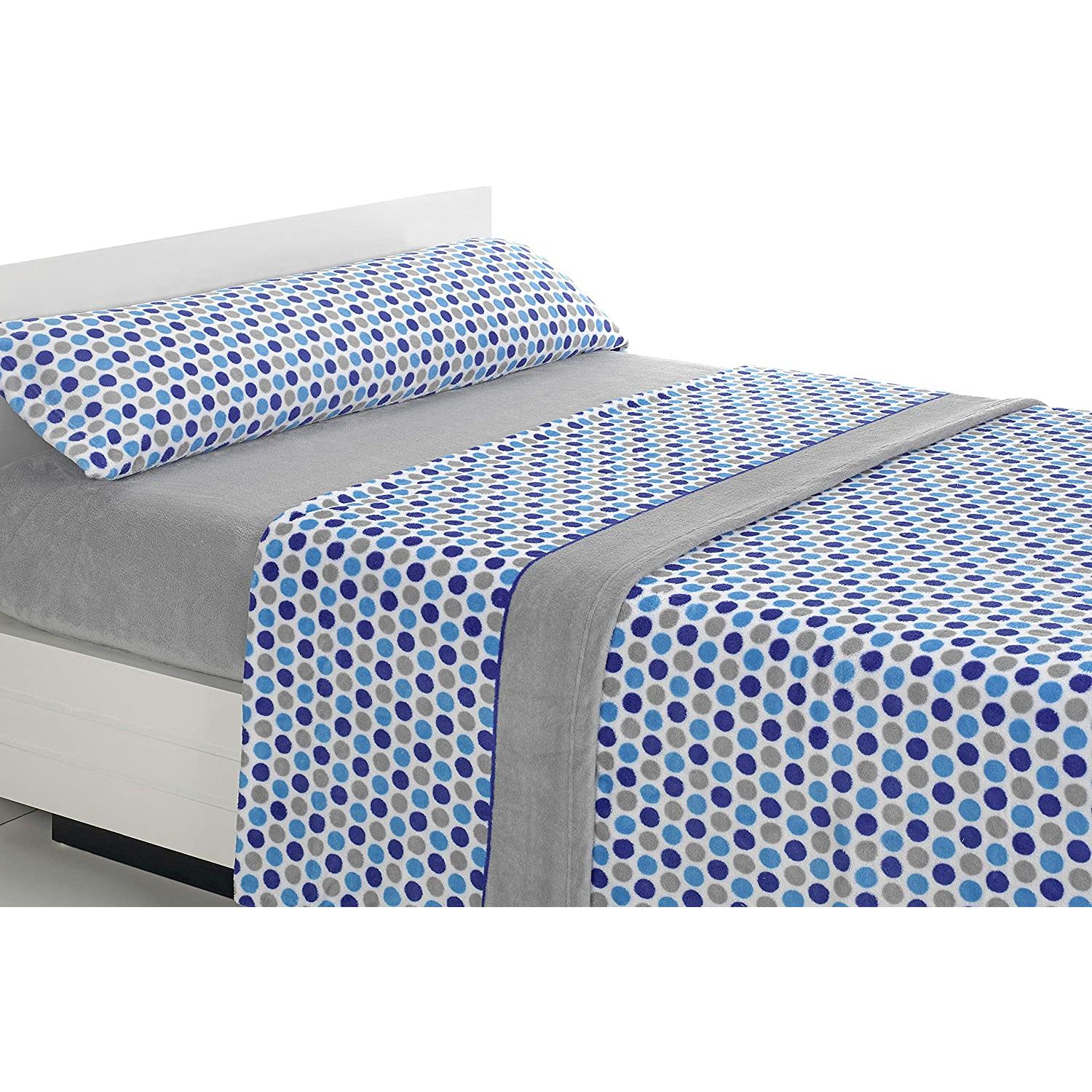 SABANALIA - Juego de sábana de coralina Happy (Disponible en varios tamaños y colores) - Máximo confort y protección contra el frío - 240 grs/m² - 100 % Microfibra de Poliéster
