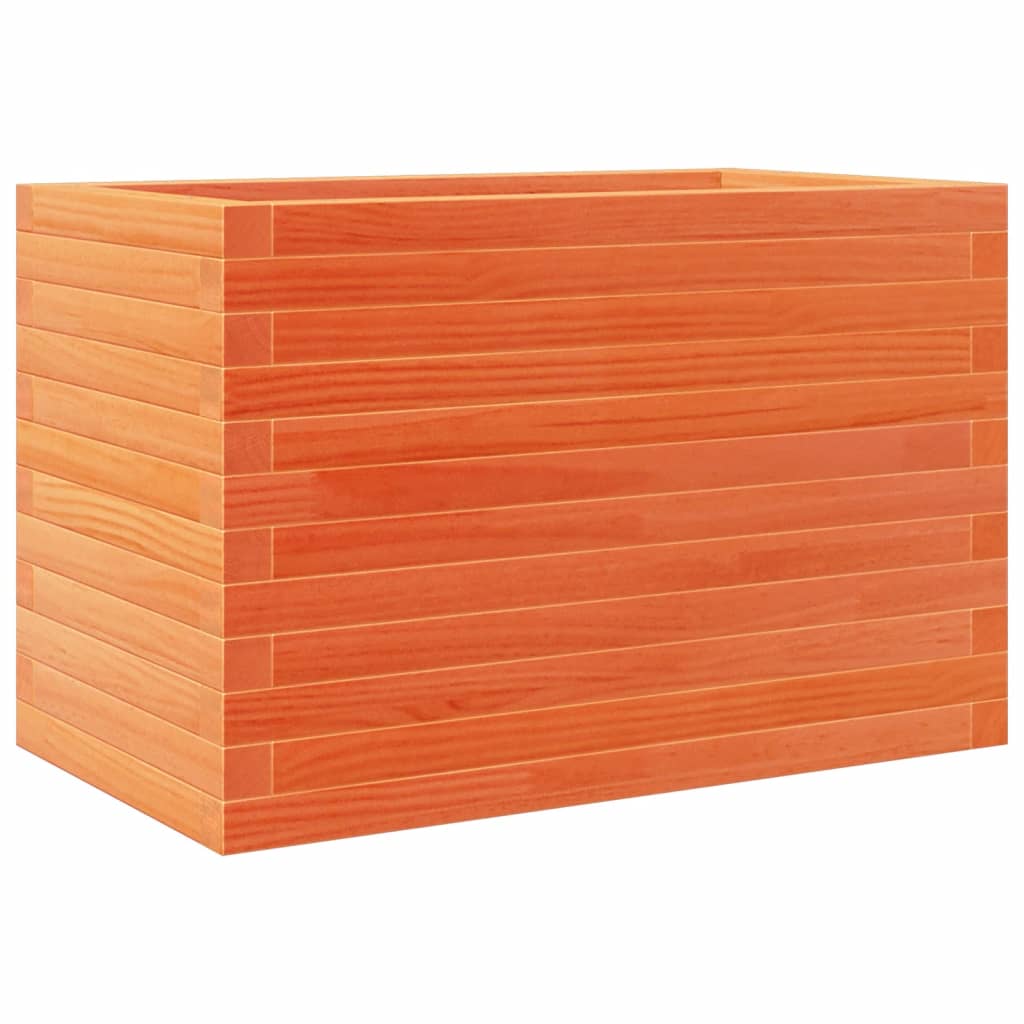 vidaXL Jardinera de madera de pino impregnada 70x40x45,5 cm Color Pino natural,  Blanco,  Marrón cera y mas