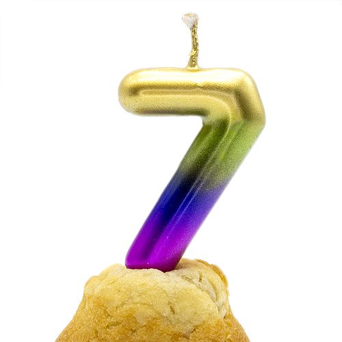 CABLEPELADO - Vela cumpleaños - celebracion - sin toxicos - sin humo - Numero de Tarta - fácil colocación - Número 7 - Multicolores