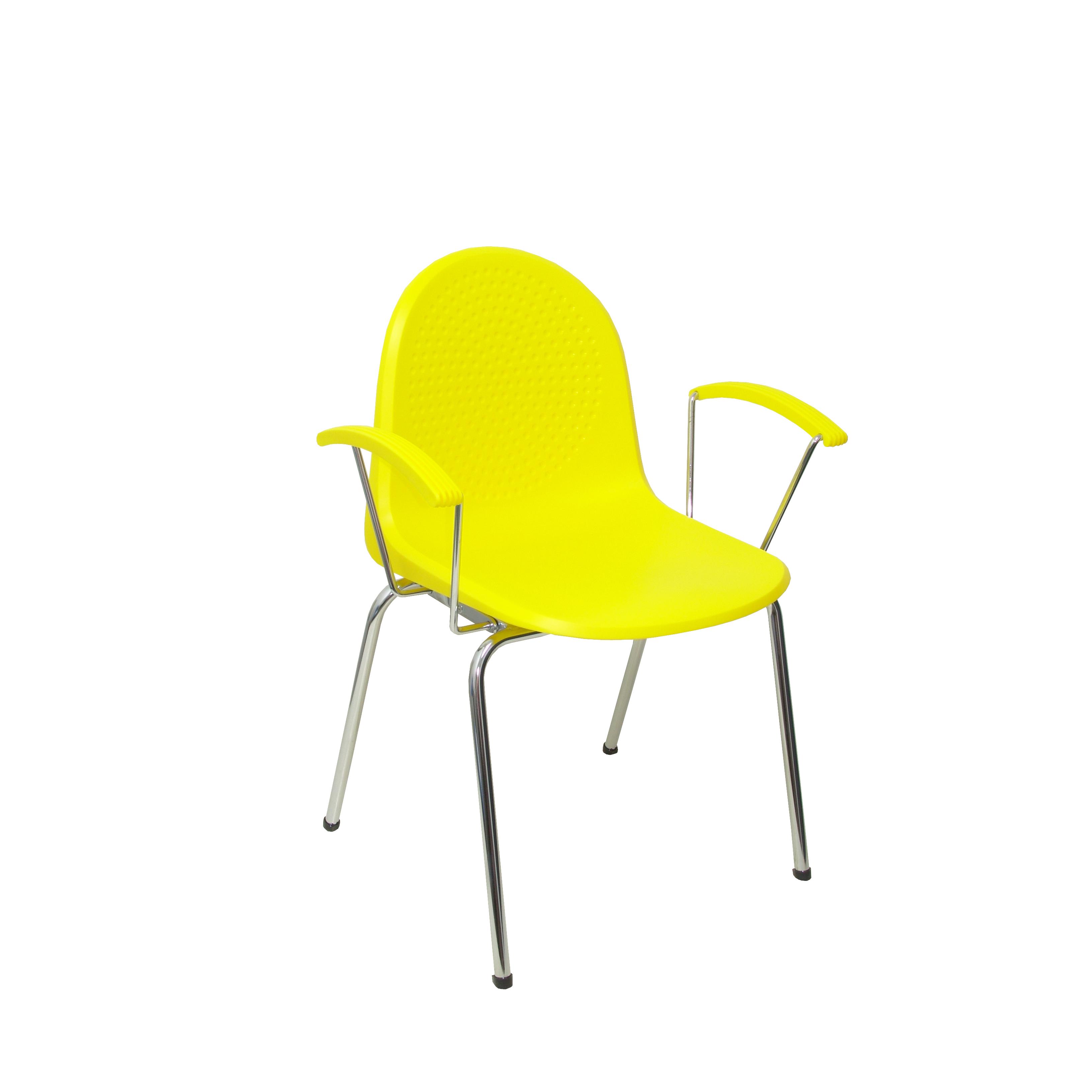 Piqueras Y Crespo - Silla Ergonómica con Brazos Cromados y Estructura Cromada