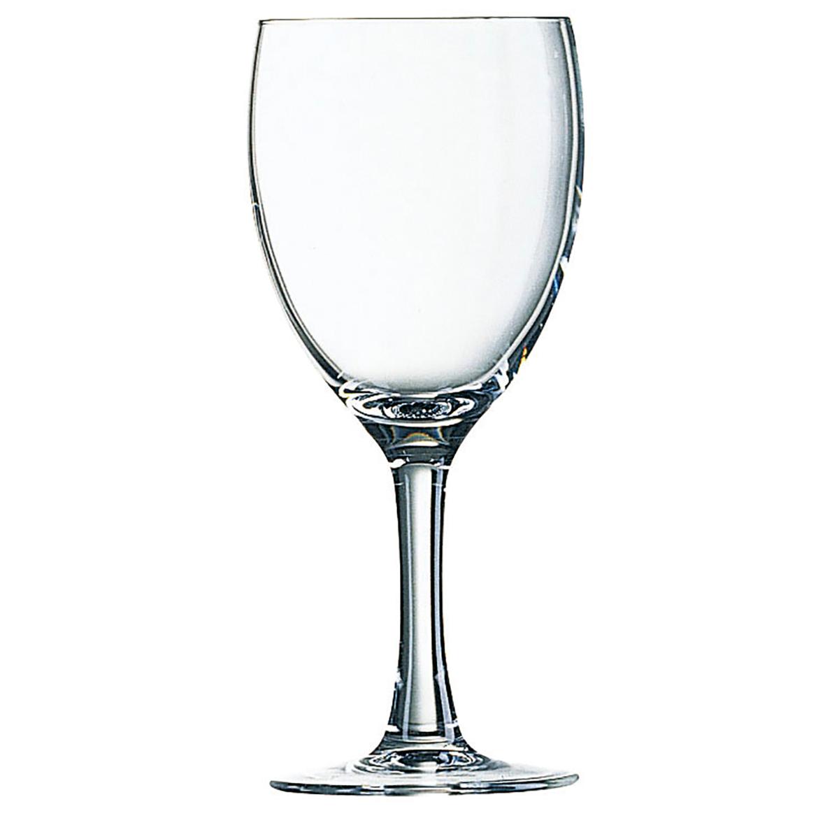 ARCOROC ELEGANCE Caja 12 Copas Agua Vidrio 25CL Transparente Brillo Fabricado en Francia Reciclable