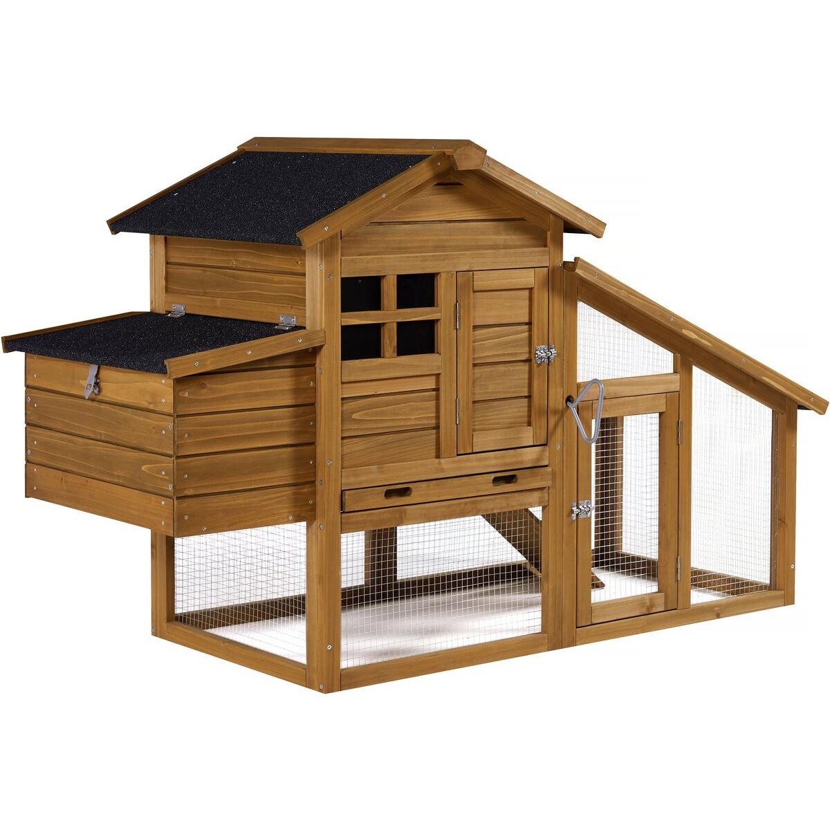 Habitat y Jardin - Gallinero "Clochette" con caja nido de madera - Marrón