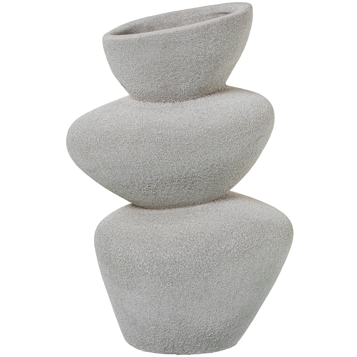 Jarron ceramica 36cm blanco arena 23x14x36cm