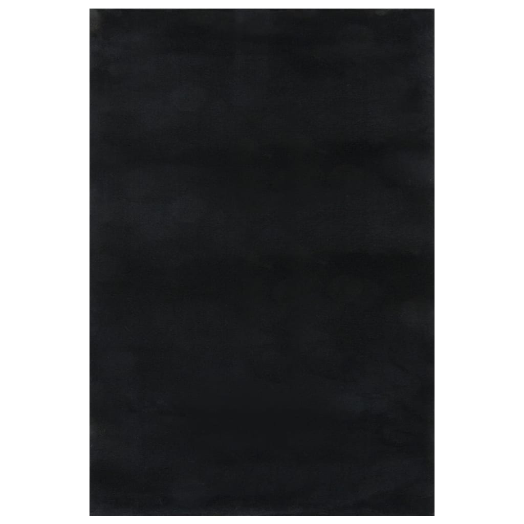 Vidaxl Alfombra Pelo Corto Suave Lavable 160x230 Cm Color Negro Antracita Gris