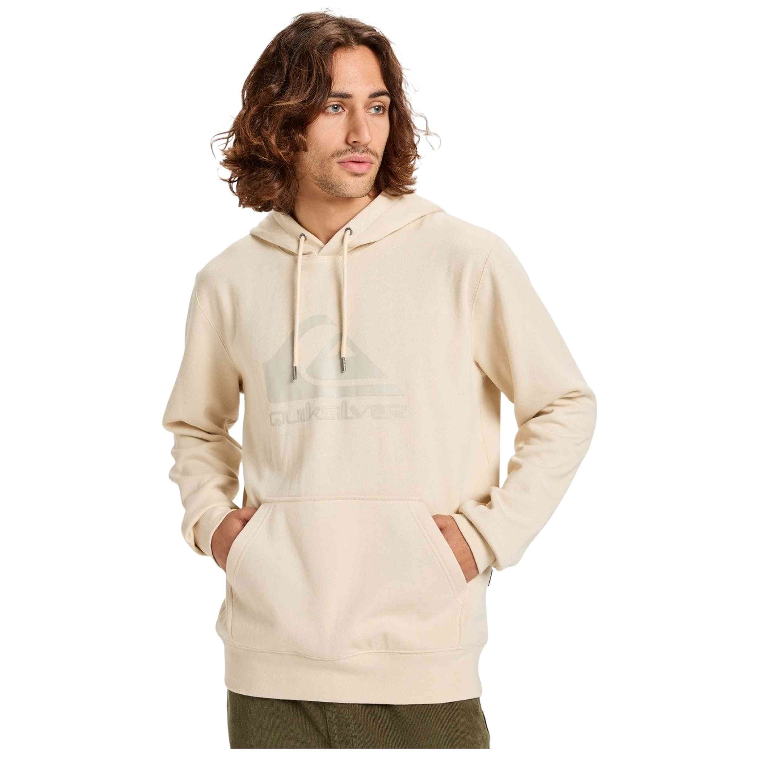 Sudadera Quiksilver modelo Sudadera con capucha Quiksilver Comp Logo blanco crema para hombre y mujer en color Beige