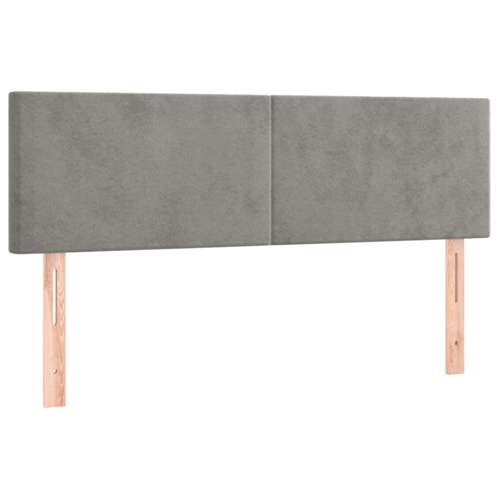 vidaXL Cabecero con LED de terciopelo gris claro 144x5x78/88 cm
