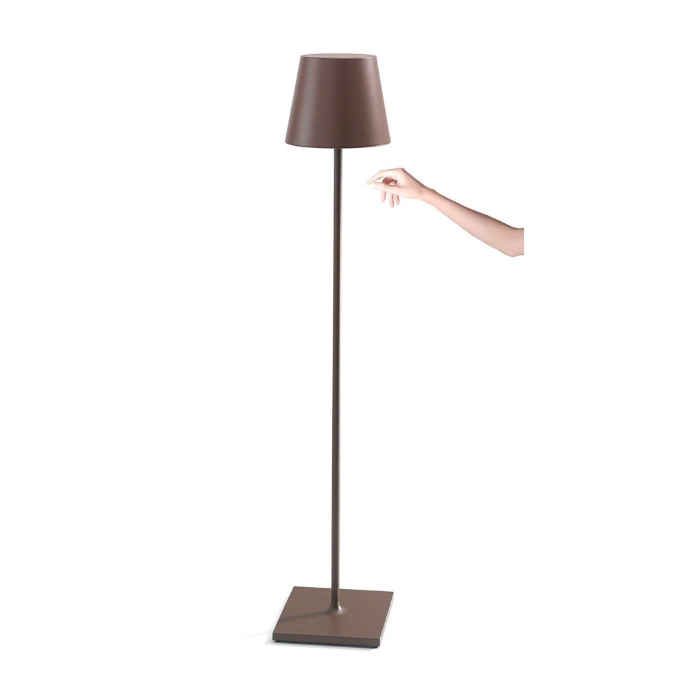 Lámpara LED Poldina Pro XXL Corten recargable y regulable de 150 cm con batería de hasta 12 horas
