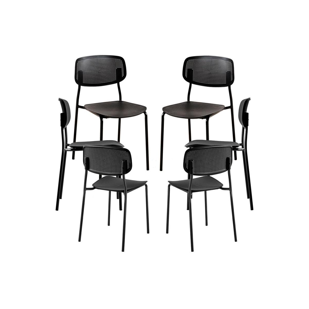 Pack 6 Sillas Piki - Negro