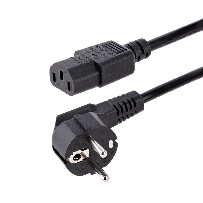 StarTech.com - Cable de 1m (3 pies) de Alimentación para Ordenador, 18AWG, UE Schuko a C13, 250V 10A, Cable de Corriente, Cable 713E-1M-POWER-CORD