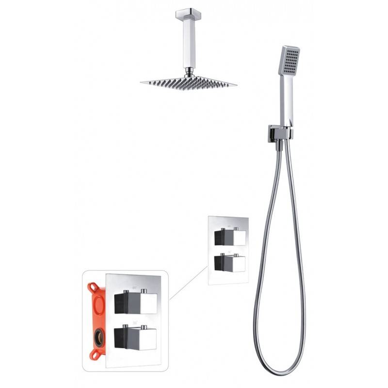 Imex Ons GPC010 conjunto termostático de ducha con 3 módulos diseño moderno acabado cromado