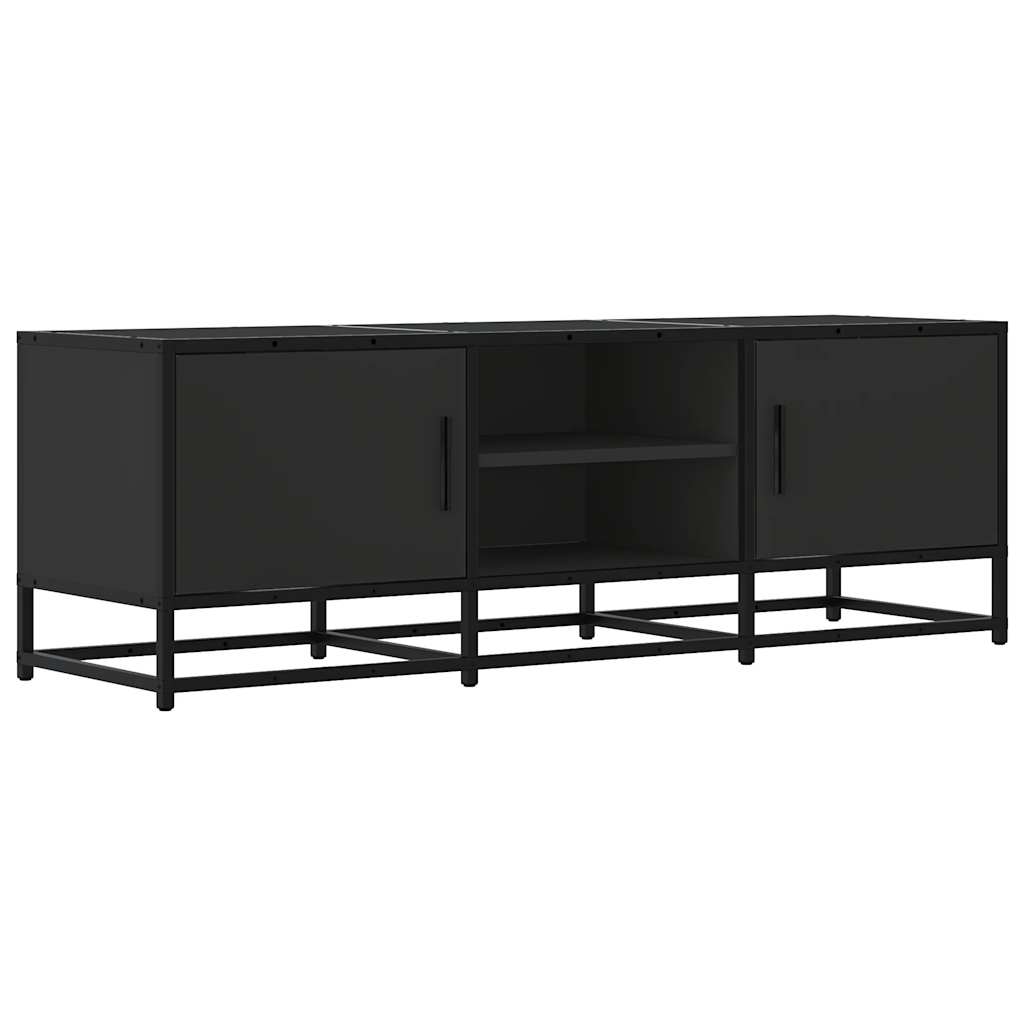 vidaXL Mueble de TV madera de ingeniería y metal negro 120x35x41 cm