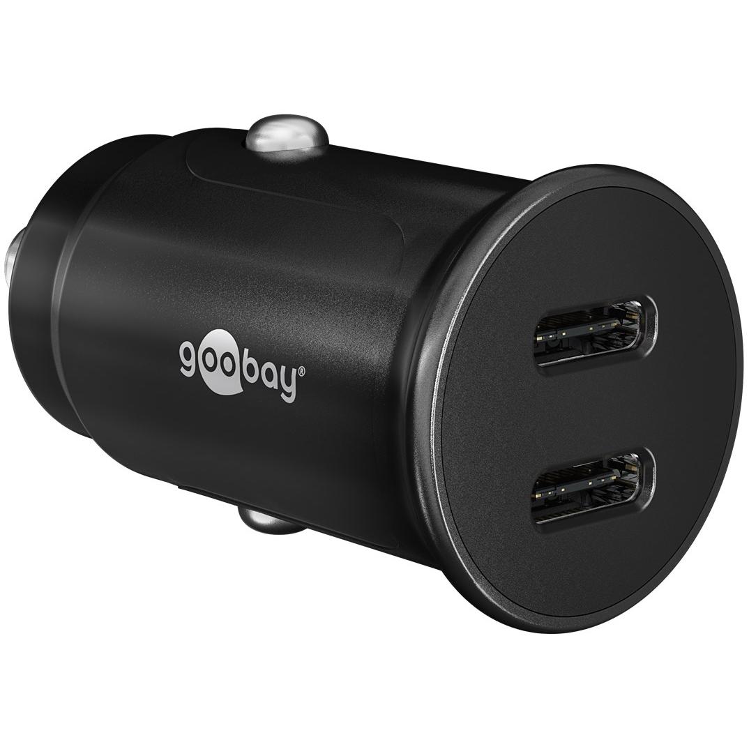 Goobay 59705 cargador de dispositivo móvil Batería portátil, Smartphone, Tableta Negro Encendedor de cigarrillos Carga rápida Auto