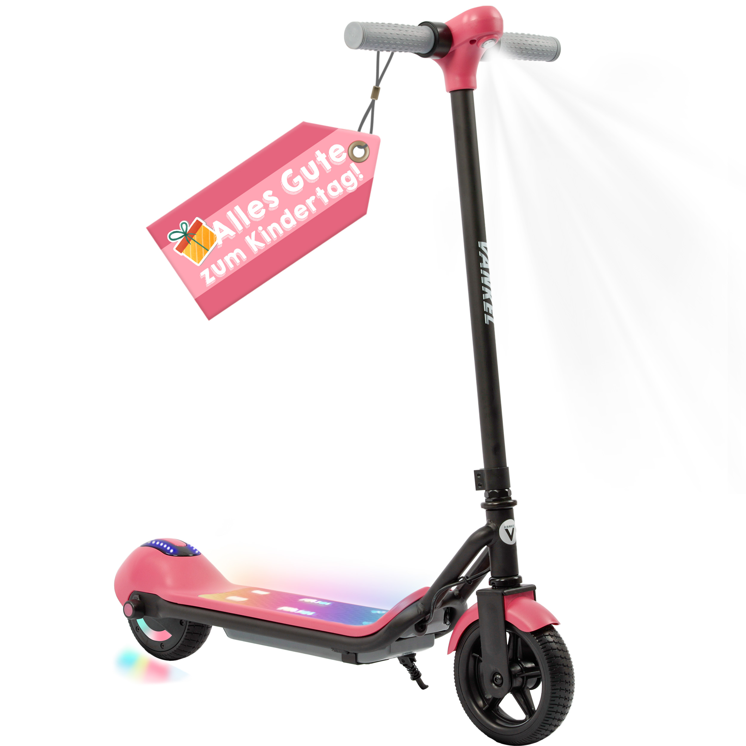 Patinete infantil con pantalla LCD y función Bluetooth, plegable y ligero, apto para niños a partir de 6 años.