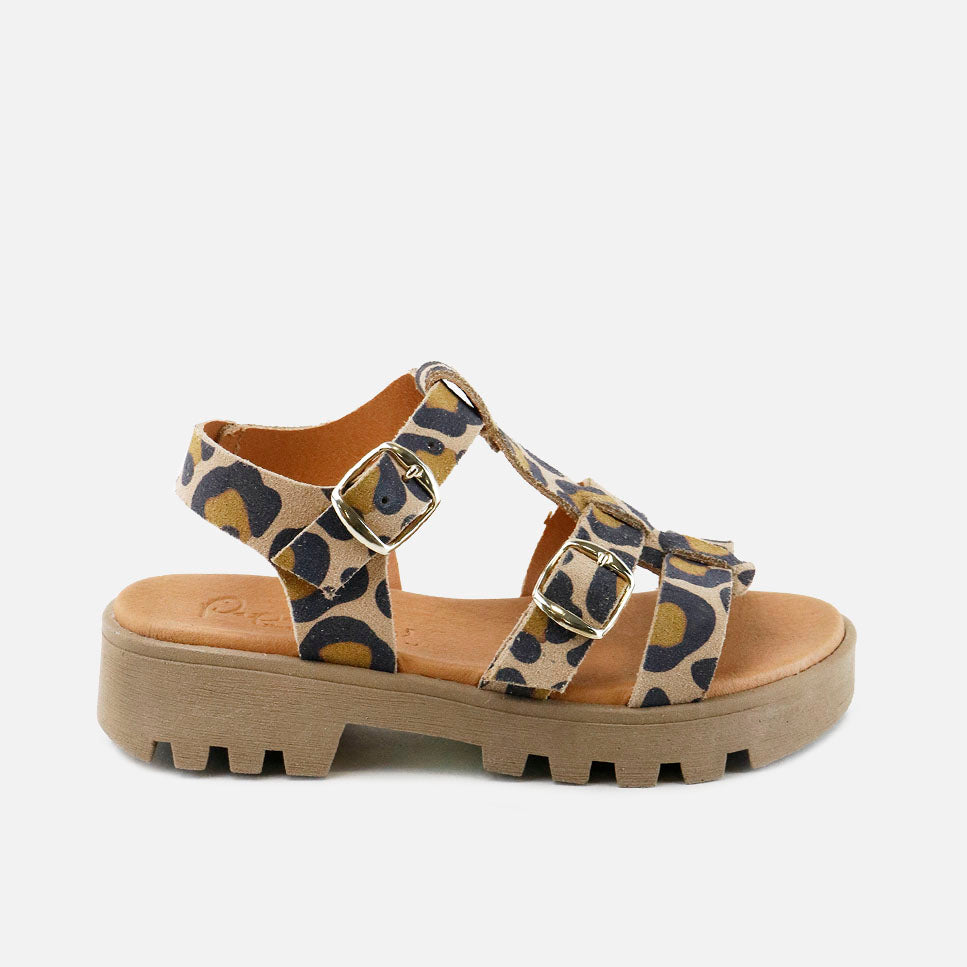 Sandalias gel 2 tiras animal print papanatas | Eli 1957