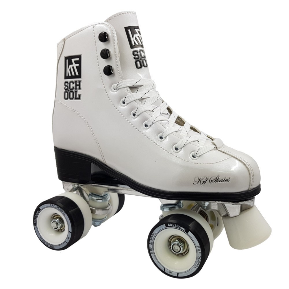 KRF The New Urban Concept Patines Roller Aluminio Leather Únicos en Diseño y Acabado en Charol con Ruedas Bicolor