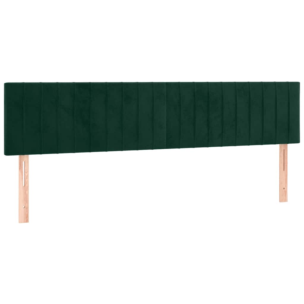 vidaXL Cabecero con LED de terciopelo verde oscuro 180x5x78/88 cm
