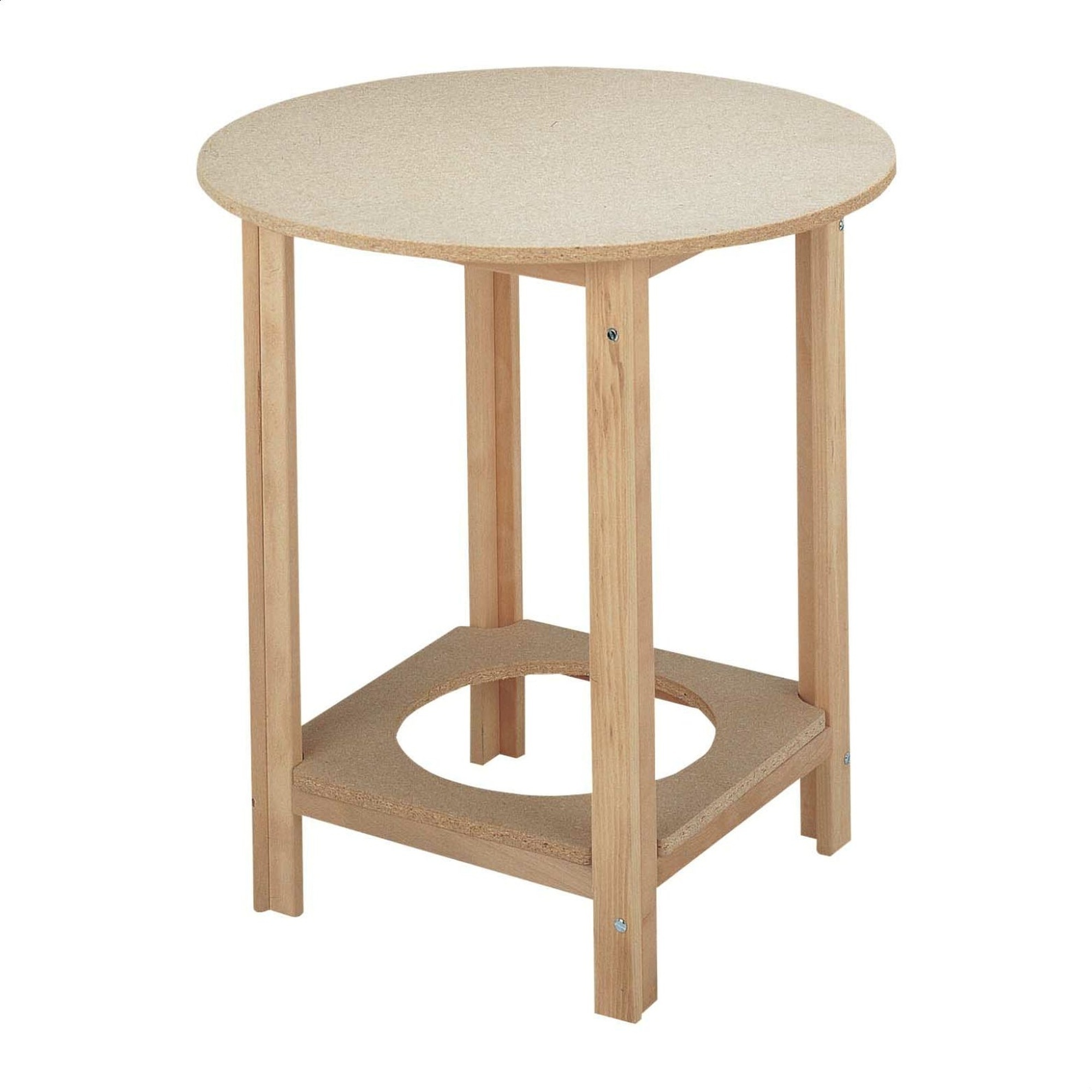 Wellhome Mesa Camilla Redonda de Haya Sin Barniz 80x80x75 Cm