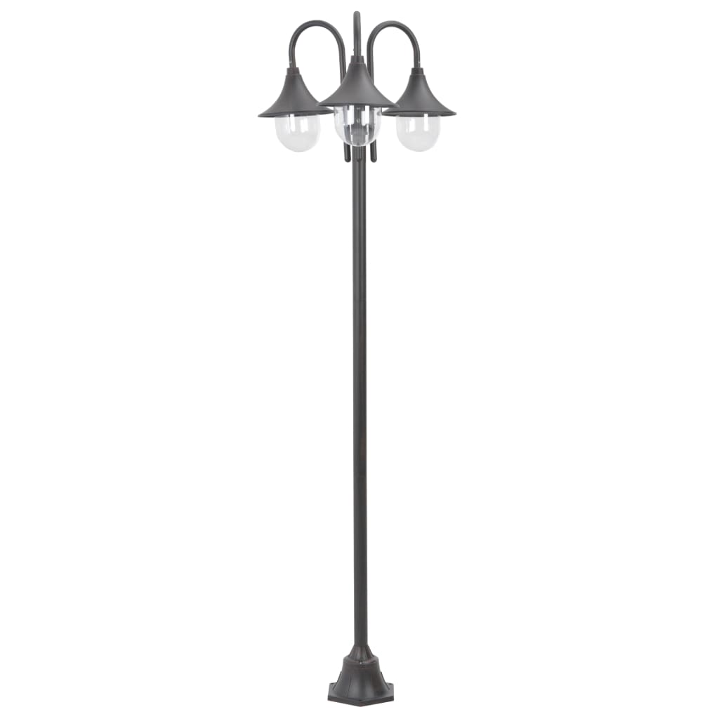vidaXL Farolas de Jardín con 3 Luces Aluminio Bronce 220 cm Iluminación Patio Color Bronce,  Verde oscuro,  Blanco y mas
