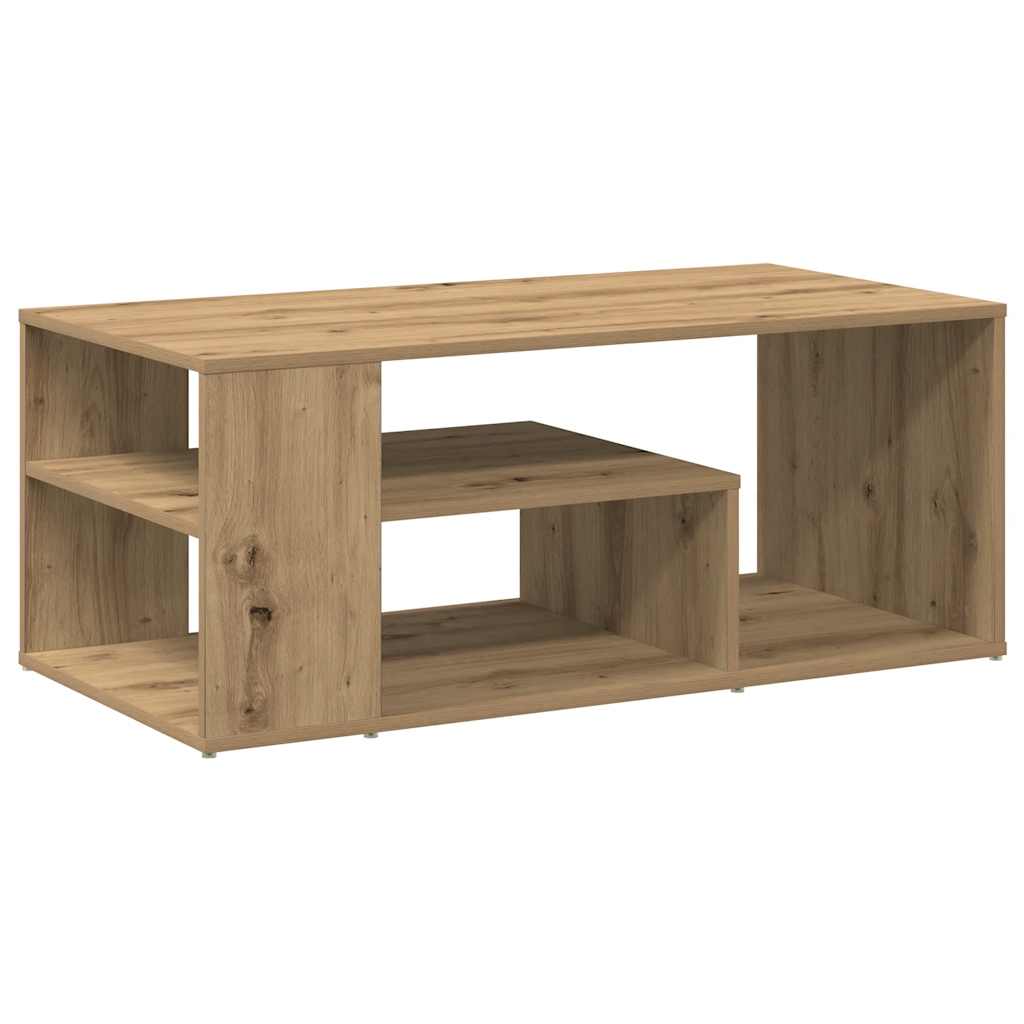 vidaXL Mesa de centro madera contrachapada roble artisan 100x50x40 cm