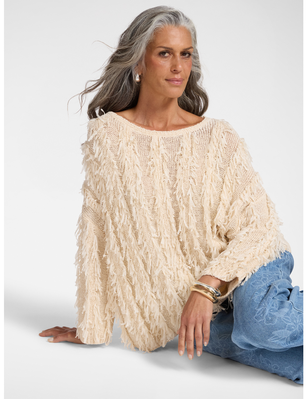 Elena Mirò - Jersey oversize con flecos