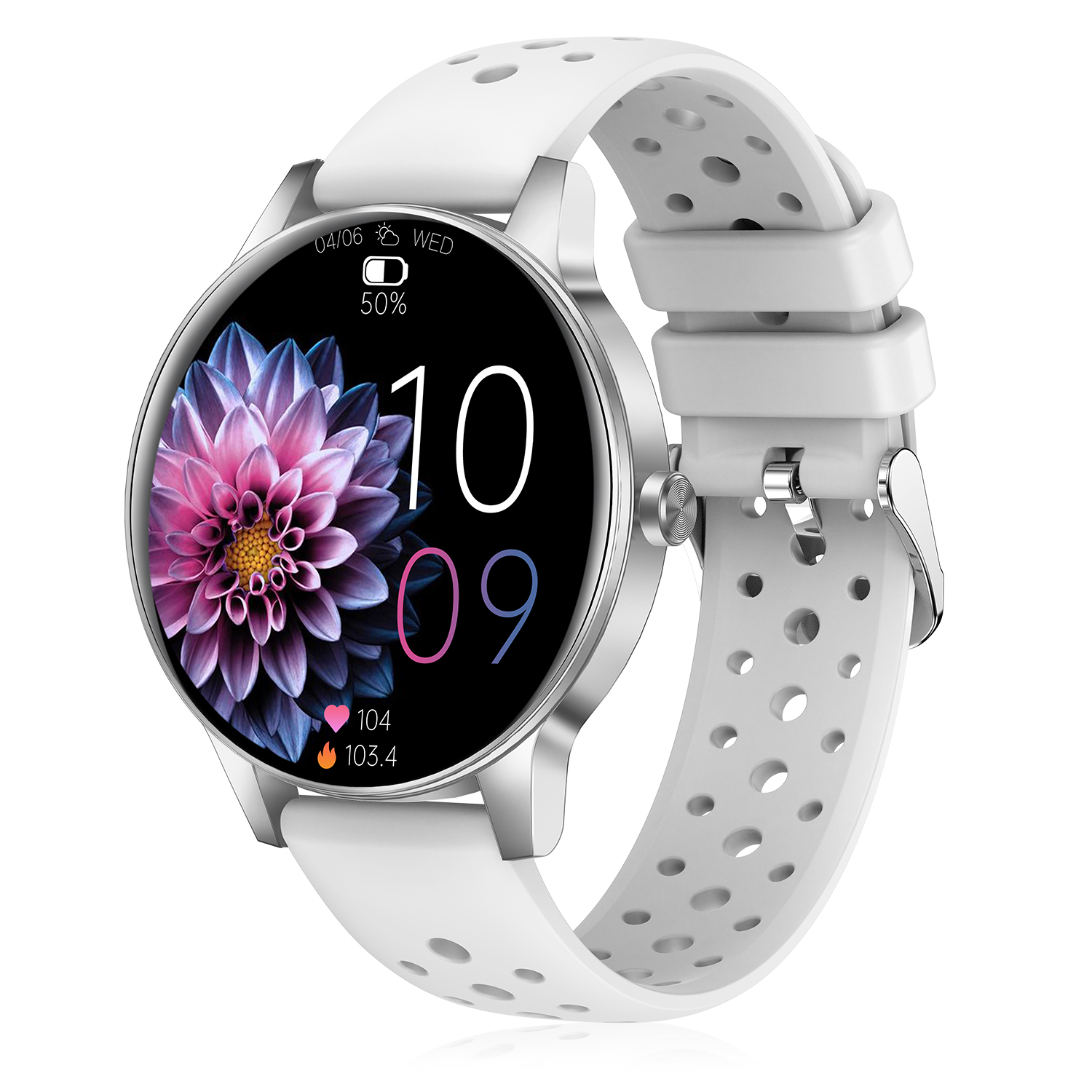 DAM Smartwatch QS80 con llamadas BT, notificaciones push. Monitor deportivo y de salud. 4,4x1x4,6 Cm.