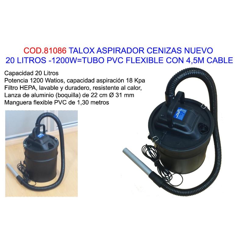 Talox aspirador cenizas  20l-1200w tubo flexib+4,5m cable vc2014