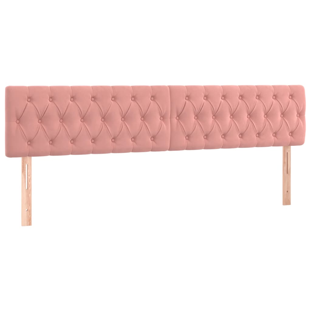vidaXL Cabeceros terciopelo rosa 180x7x78/88 cm