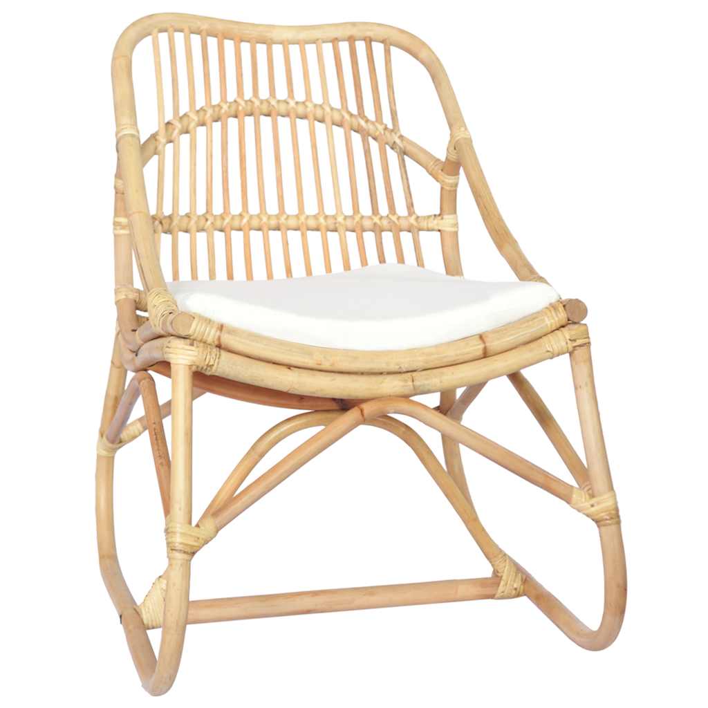 vidaXL Silla de ratán lino